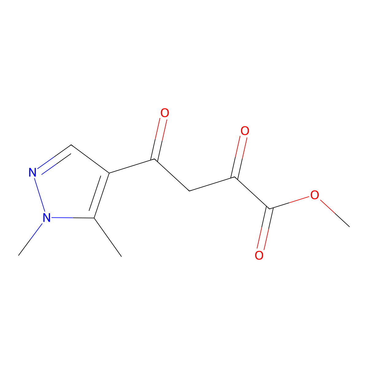methyl 4-(1,5-dimethyl-1H-pyrazol-4-yl)-2,4-dioxobutanoate molecular structure, CAS 1005585-96-5