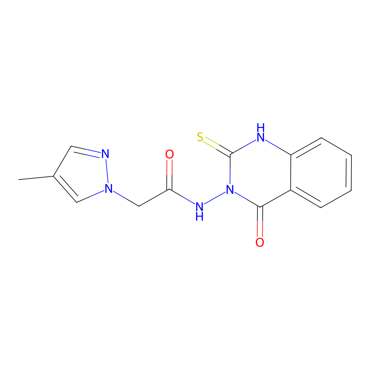 2-(4-methylpyrazol-1-yl)-N-(4-oxo-2-sulfanylidene-1H-quinazolin-3-yl)acetamide molecular structure, CAS 1005586-14-0