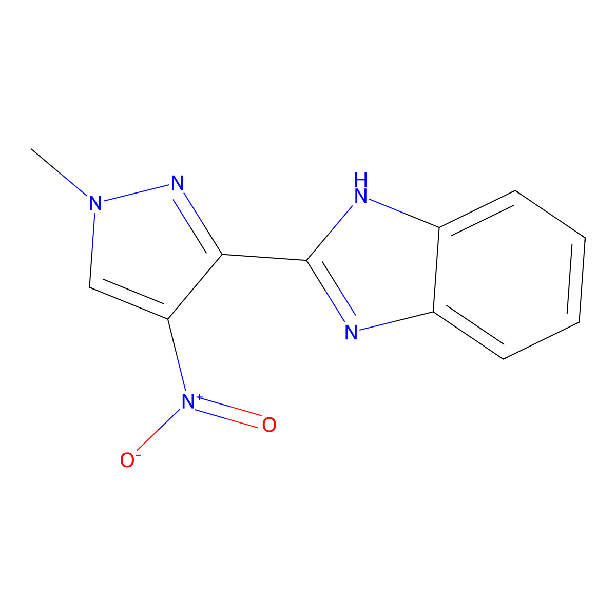 2-(1-methyl-4-nitro-1H-pyrazol-3-yl)-1H-benzo[d]imidazole molecular structure, CAS 1005588-05-5