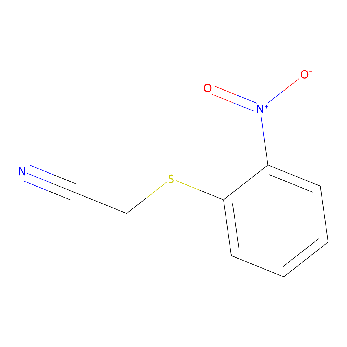 2-(2-Nitrophenylthio)acetonitrile molecular structure, CAS 100559-86-2