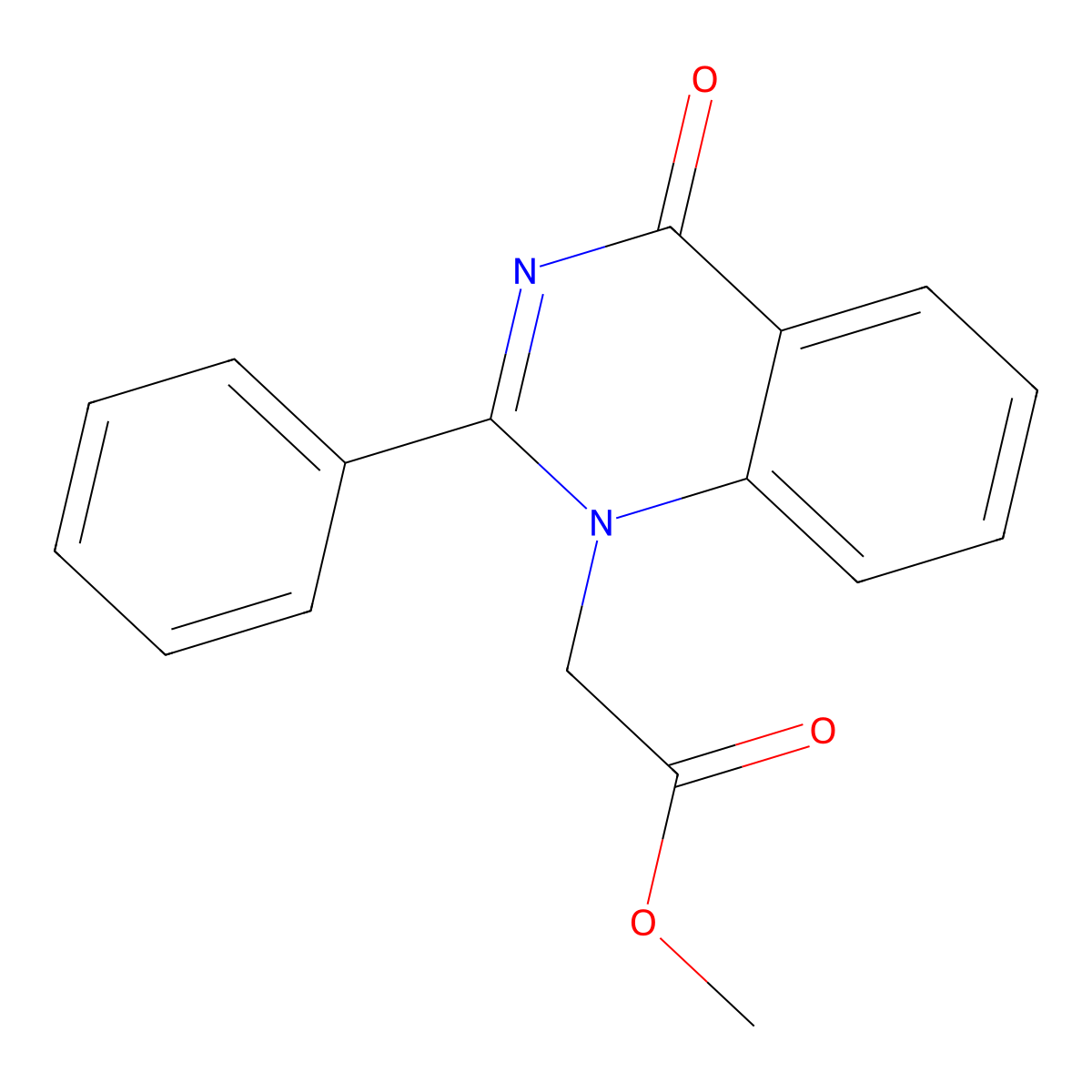 Methyl 2-(4-oxo-2-phenylquinazolin-1(4H)-yl)acetate molecular structure, CAS 100559-93-1