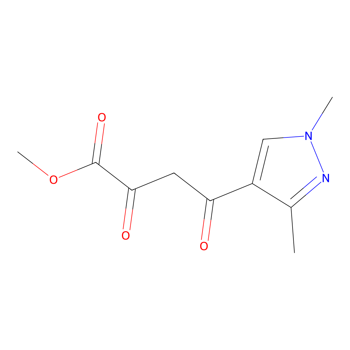 methyl 4-(1,3-dimethyl-1H-pyrazol-4-yl)-2,4-dioxobutanoate molecular structure, CAS 1005591-81-0