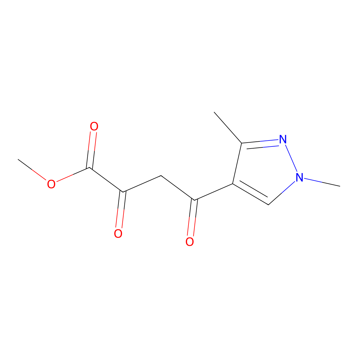 methyl 4-(1,3-dimethyl-1H-pyrazol-4-yl)-2,4-dioxobutanoate molecular structure, CAS 1005591-81-0