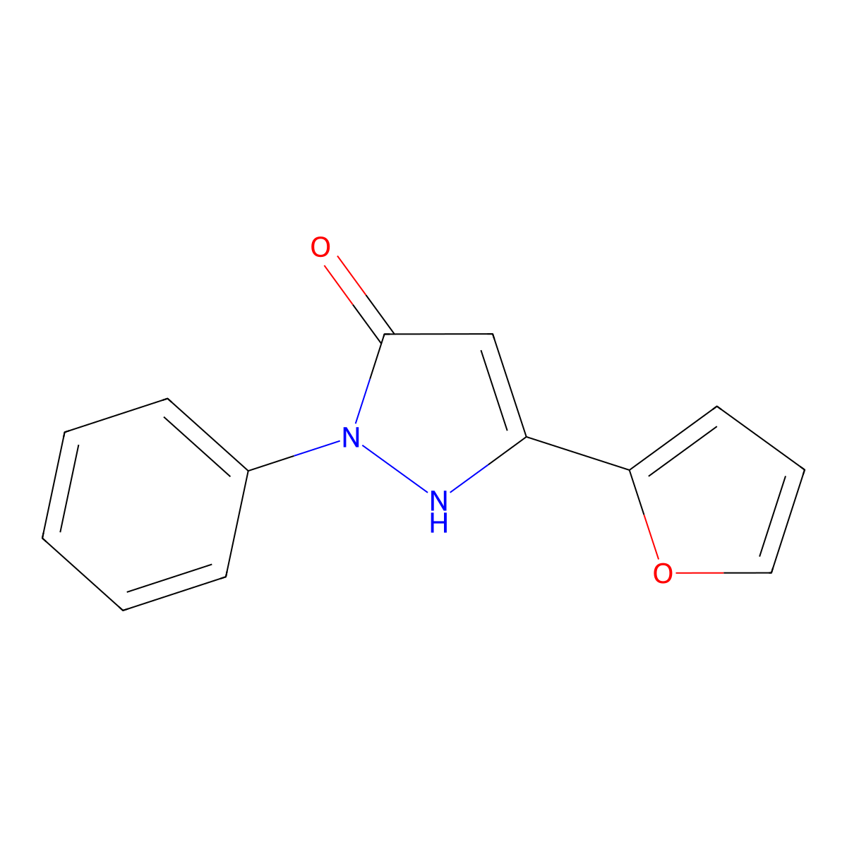 3-(furan-2-yl)-1-phenyl-1H-pyrazol-5-ol molecular structure, CAS 1005591-87-6