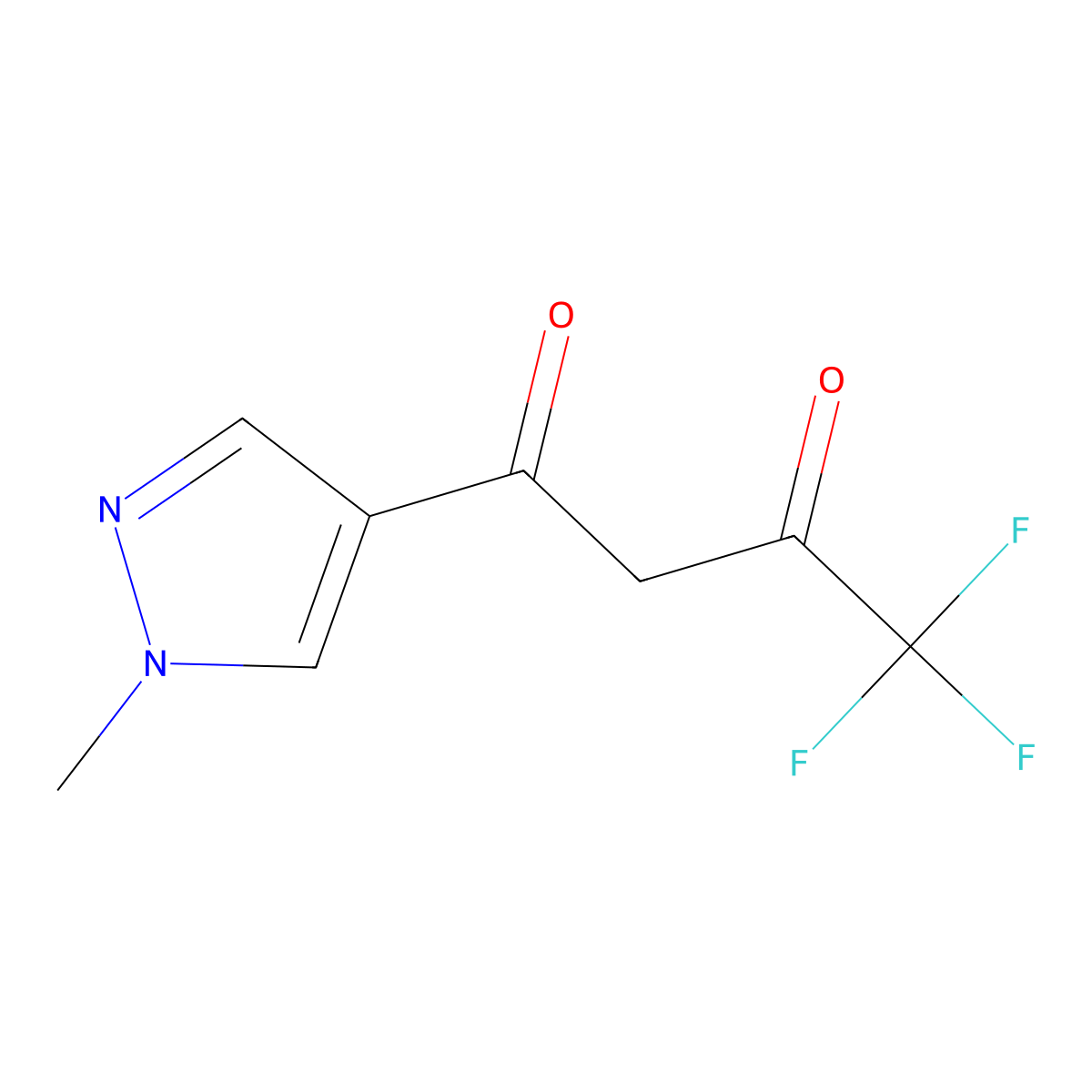 4,4,4-trifluoro-1-(1-methyl-1H-pyrazol-4-yl)butane-1,3-dione molecular structure, CAS 1005592-50-6