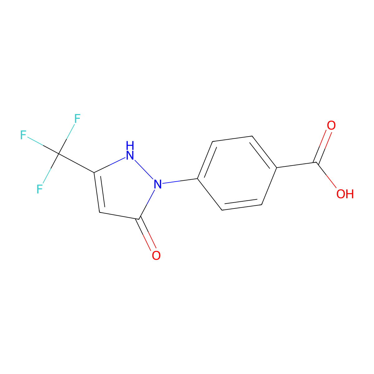 4-[5-hydroxy-3-(trifluoromethyl)-1H-pyrazol-1-yl]benzoic acid molecular structure, CAS 1005598-79-7