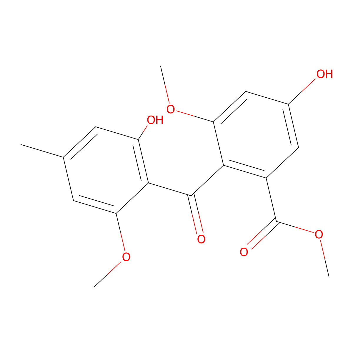 Monomethylsulochrin molecular structure, CAS 10056-14-1