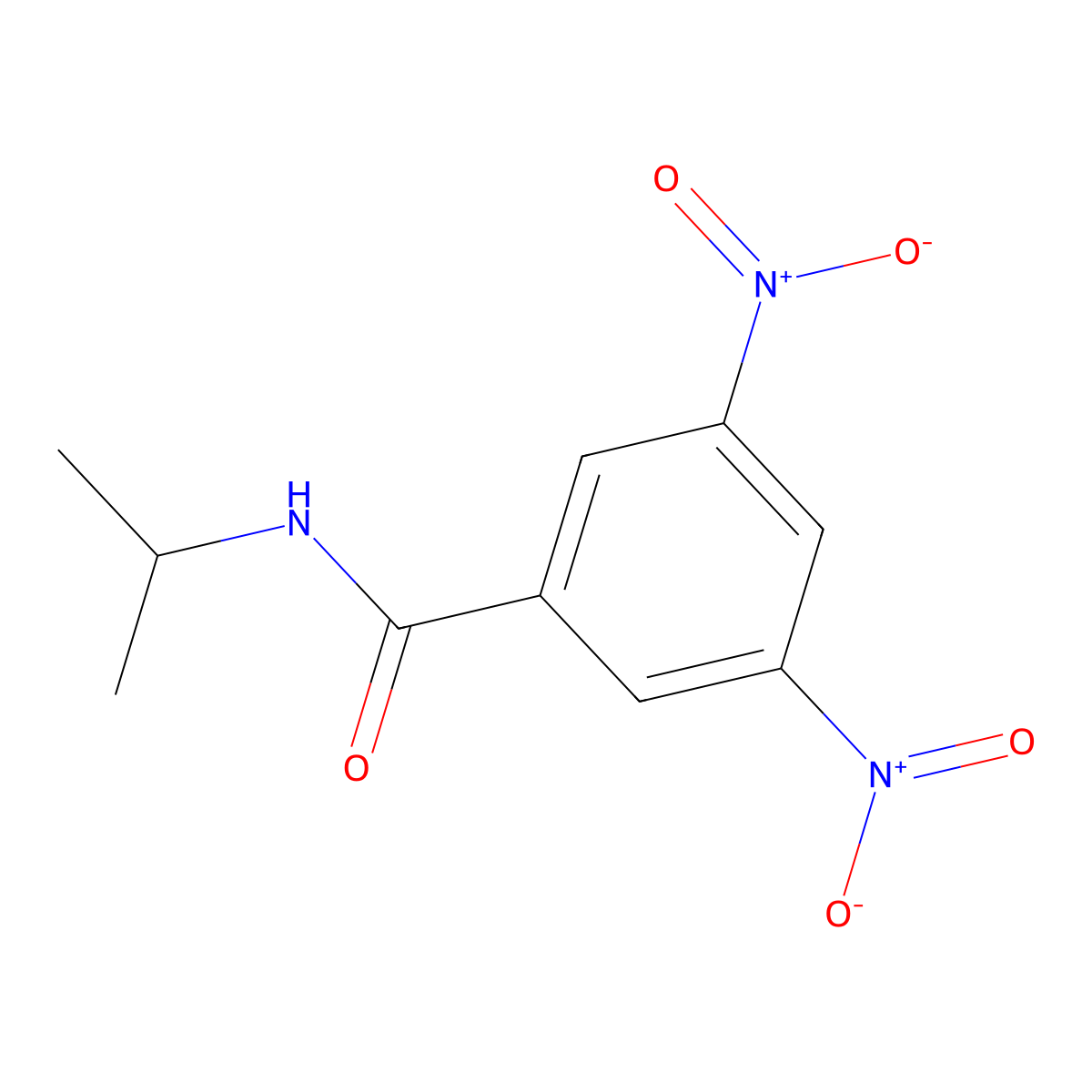 3,5-dinitro-N-propan-2-ylbenzamide molecular structure, CAS 10056-19-6