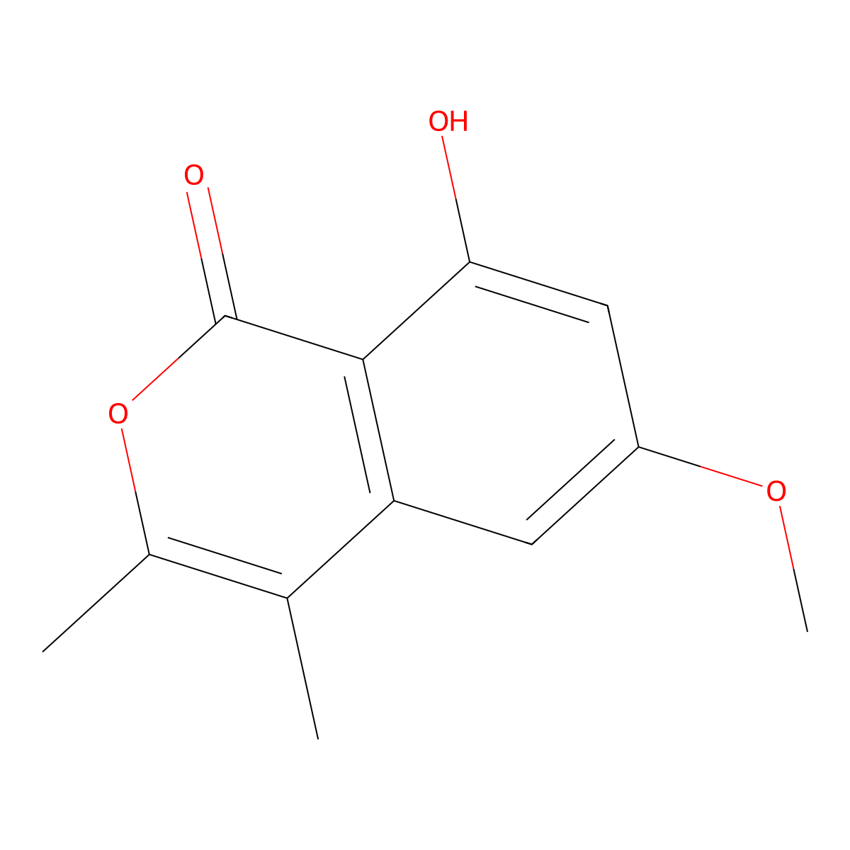 8-Hydroxy-6-methoxy-3,4-dimethylisochromen-1-one molecular structure, CAS 100560-66-5