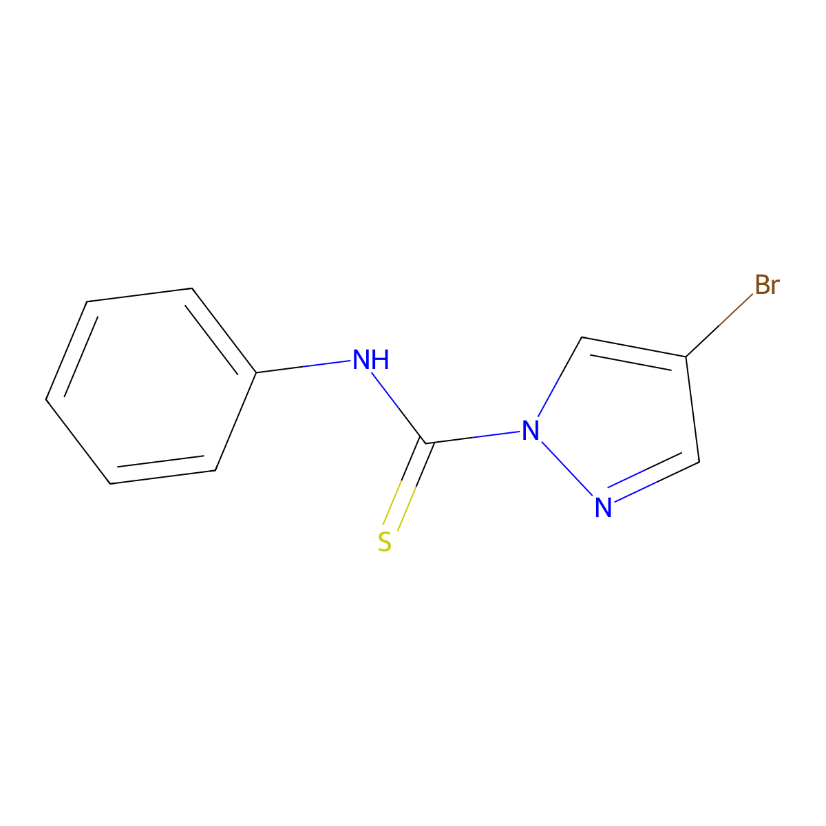4-bromo-N-phenyl-1H-pyrazole-1-carbothioamide molecular structure, CAS 1005601-29-5