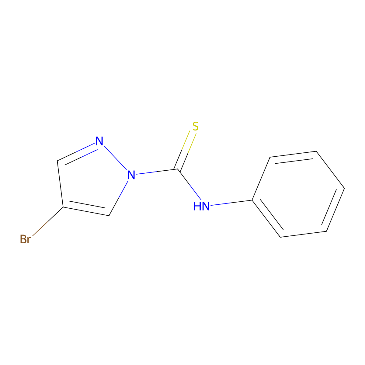 4-bromo-N-phenyl-1H-pyrazole-1-carbothioamide molecular structure, CAS 1005601-29-5