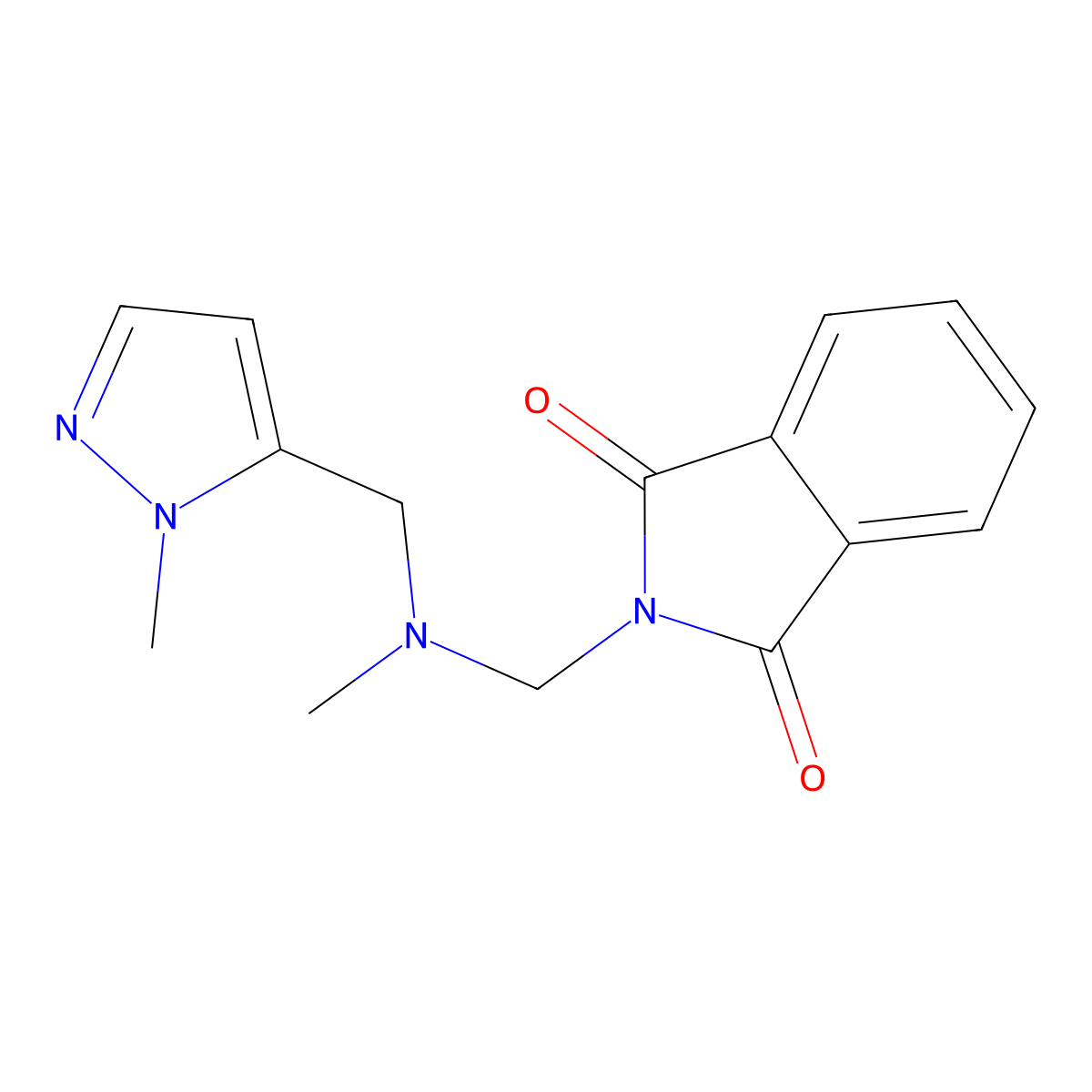 2-({methyl[(1-methyl-1H-pyrazol-5-yl)methyl]amino}methyl)-1H-isoindole-1,3(2H)-dione molecular structure, CAS 1005603-91-7