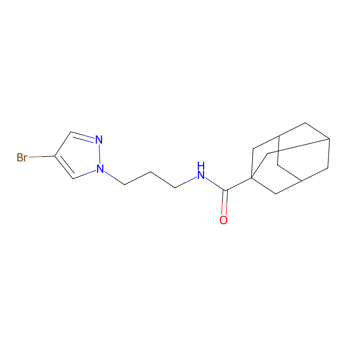 N-[3-(4-bromopyrazol-1-yl)propyl]adamantane-1-carboxamide molecular structure, CAS 1005608-49-0