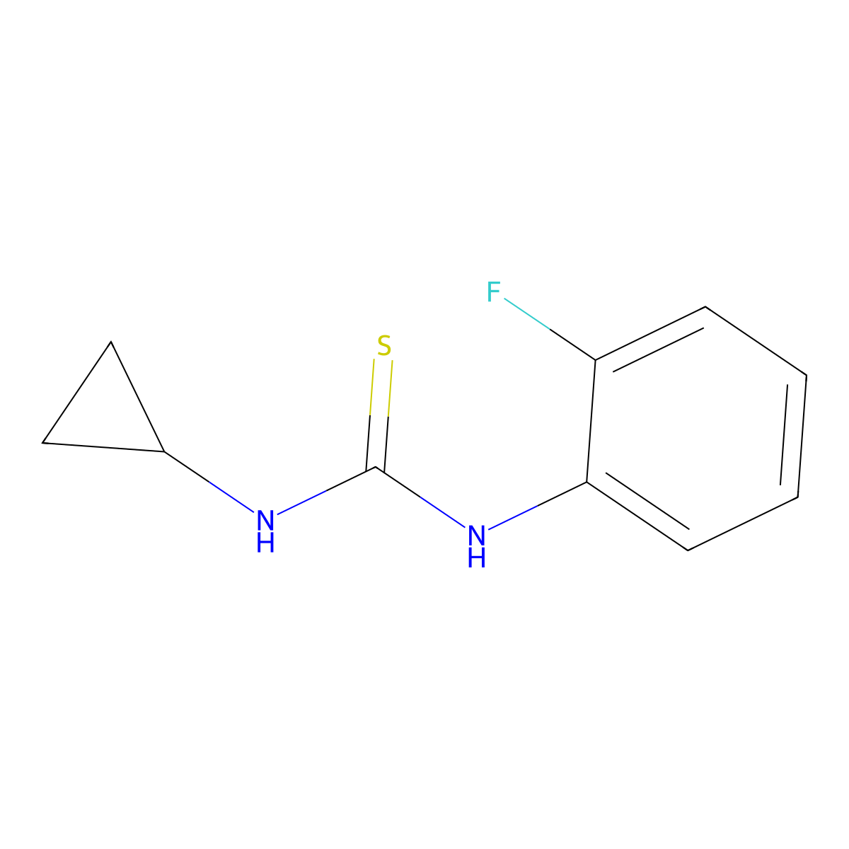 1-Cyclopropyl-3-(2-fluorophenyl)thiourea molecular structure, CAS 100561-78-2