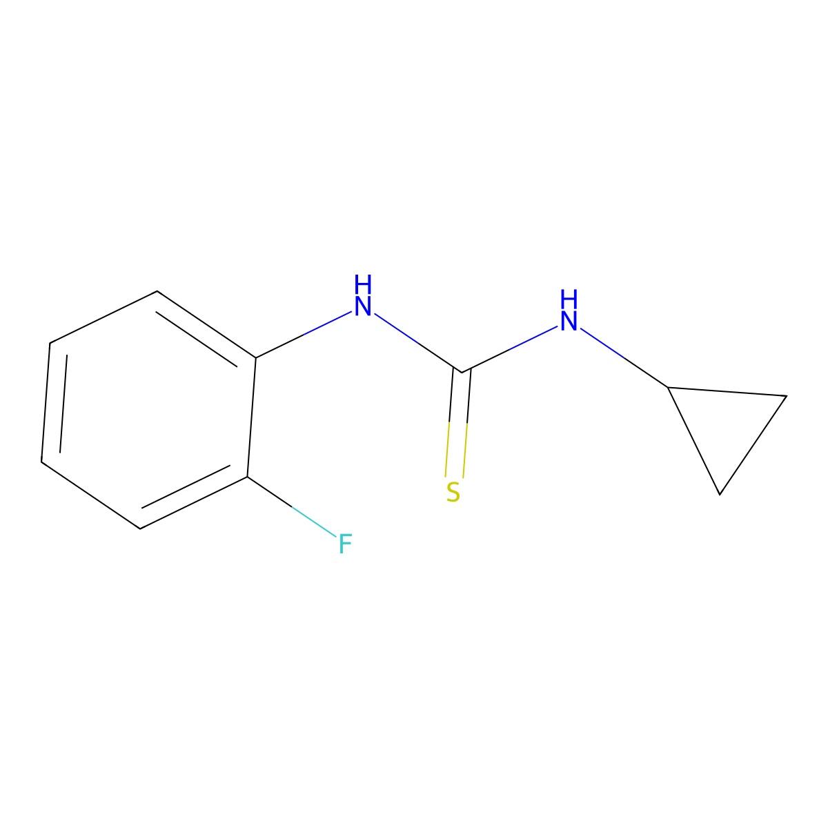 1-Cyclopropyl-3-(2-fluorophenyl)thiourea molecular structure, CAS 100561-78-2
