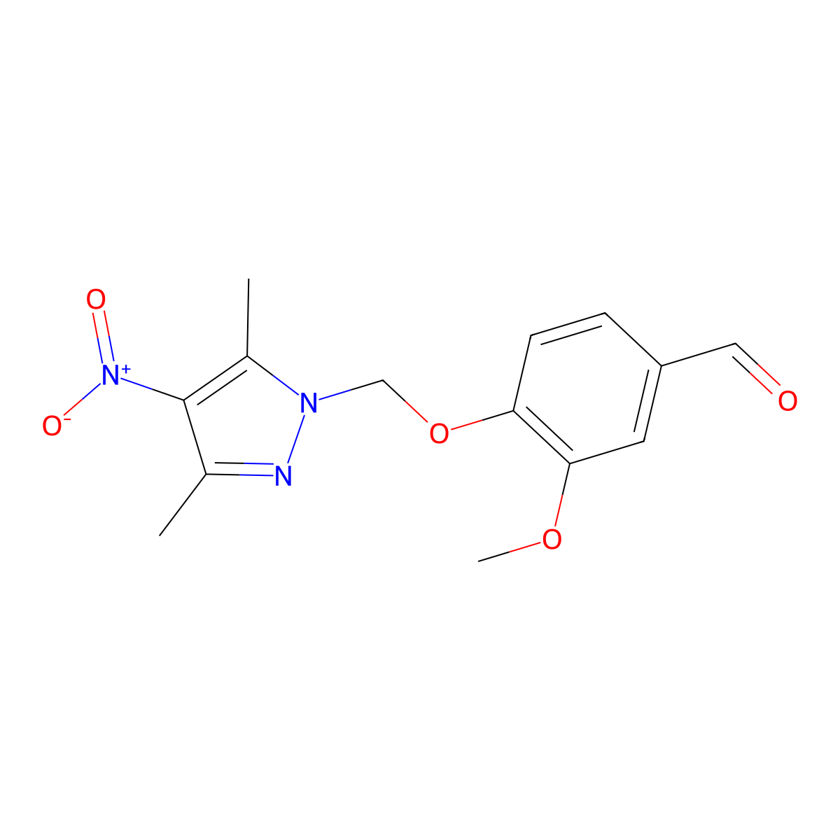 4-((3,5-Dimethyl-4-nitro-1H-pyrazol-1-yl)methoxy)-3-methoxybenzaldehyde molecular structure, CAS 1005612-25-8