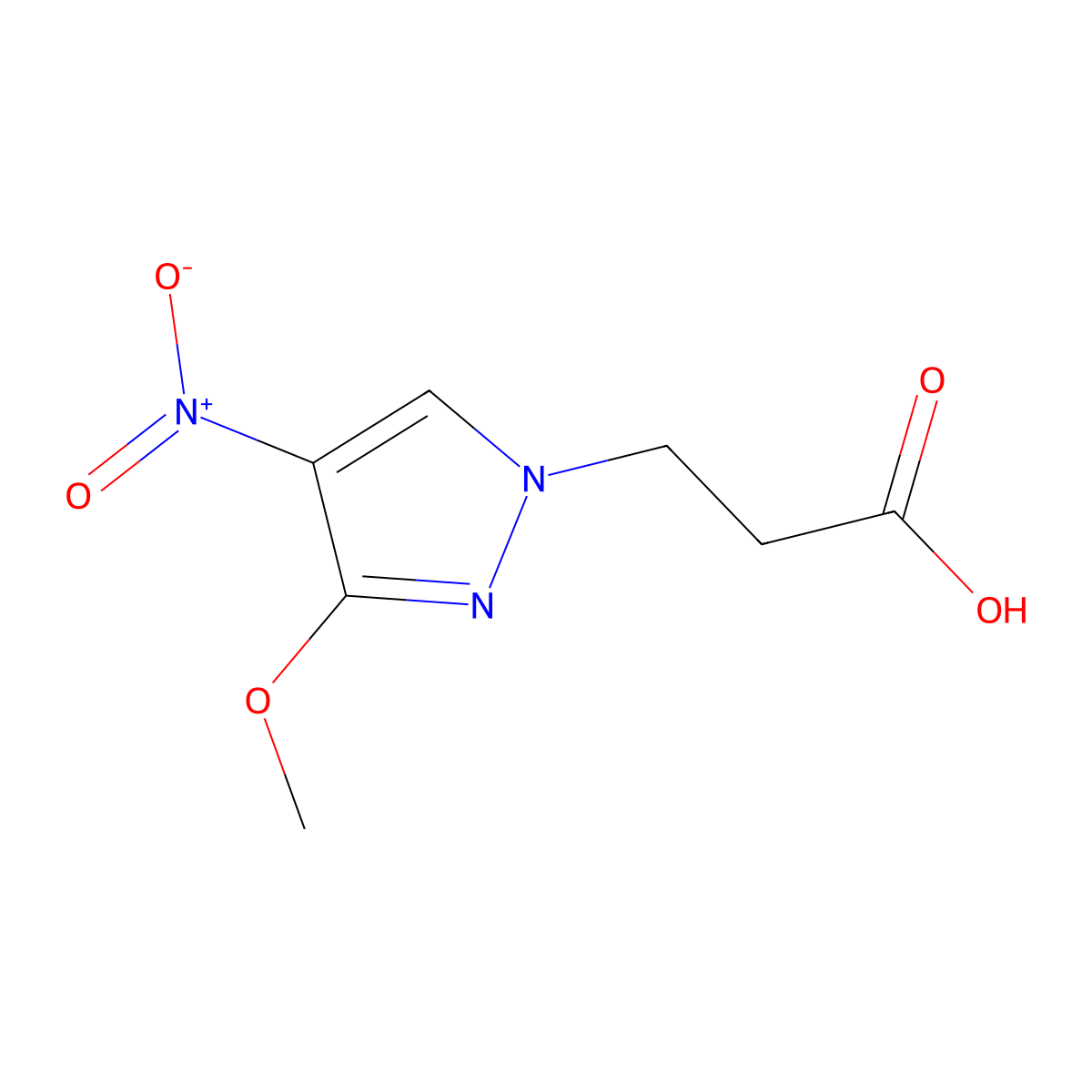 3-(3-methoxy-4-nitro-1H-pyrazol-1-yl)propanoic acid molecular structure, CAS 1005612-48-5