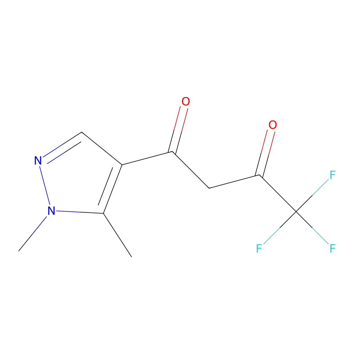 1-(1,5-dimethyl-1H-pyrazol-4-yl)-4,4,4-trifluorobutane-1,3-dione molecular structure, CAS 1005612-96-3