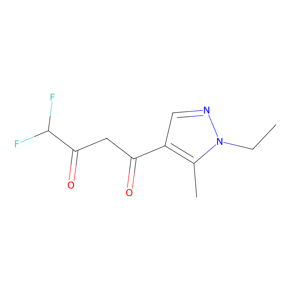 1-(1-Ethyl-5-methyl-1H-pyrazol-4-yl)-4,4-difluorobutane-1,3-dione molecular structure, CAS 1005613-67-1