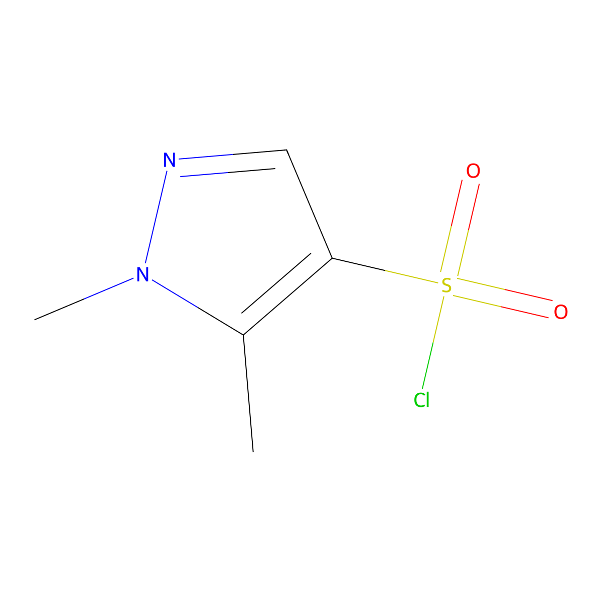 1,5-dimethyl-1H-pyrazole-4-sulfonyl chloride molecular structure, CAS 1005613-94-4