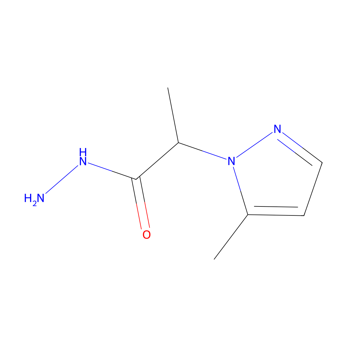 2-(5-methyl-1H-pyrazol-1-yl)propanehydrazide molecular structure, CAS 1005614-37-8