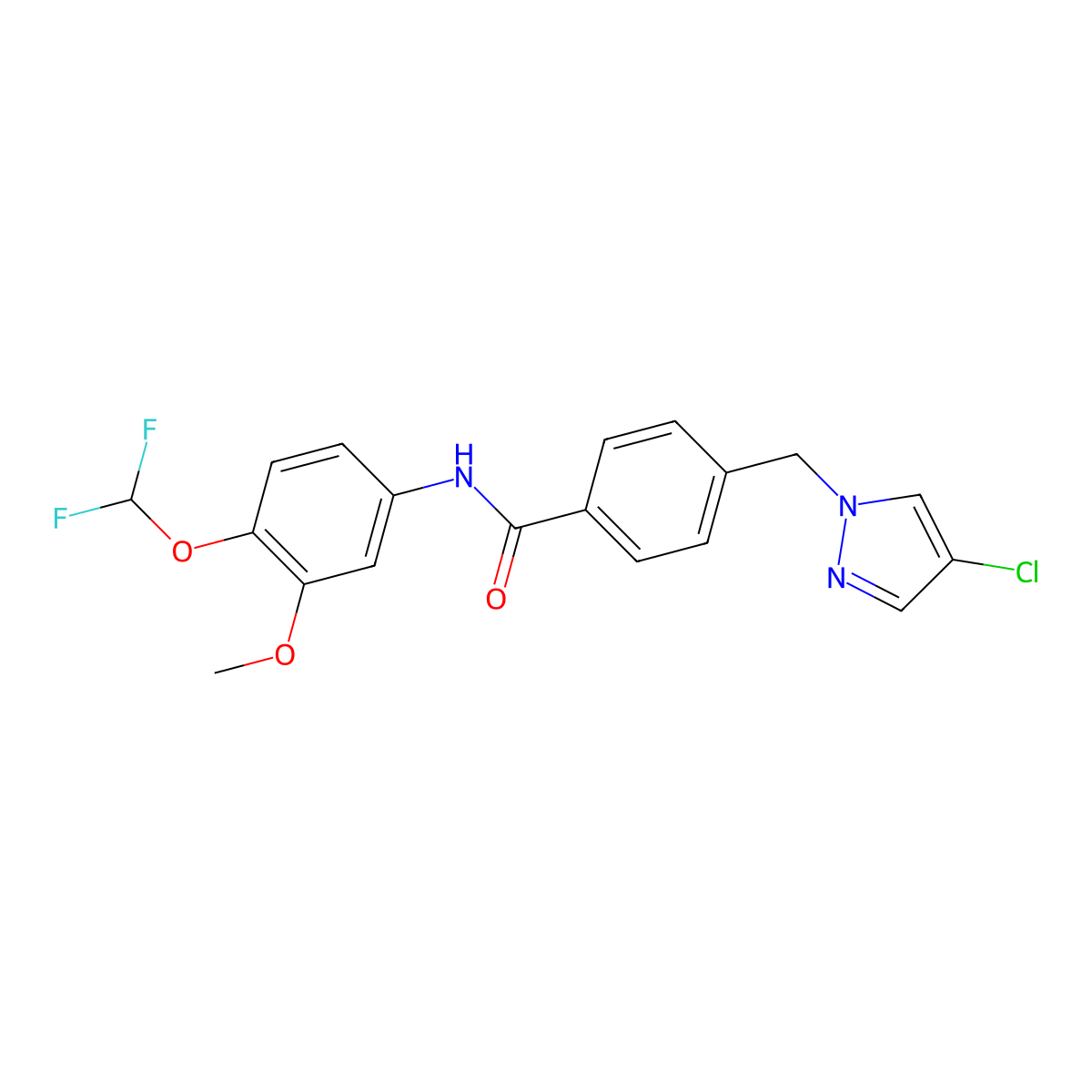 4-[(4-chloropyrazol-1-yl)methyl]-N-[4-(difluoromethoxy)-3-methoxyphenyl]benzamide molecular structure, CAS 1005618-20-1