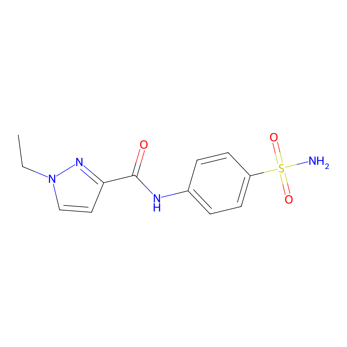 1-ethyl-N-(4-sulfamoylphenyl)-1H-pyrazole-3-carboxamide molecular structure, CAS 1005619-25-9