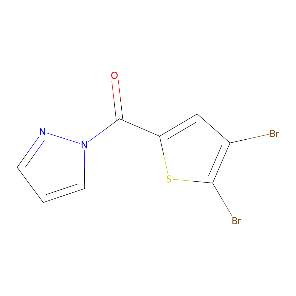 (4,5-Dibromothiophen-2-yl)-pyrazol-1-ylmethanone molecular structure, CAS 1005619-51-1