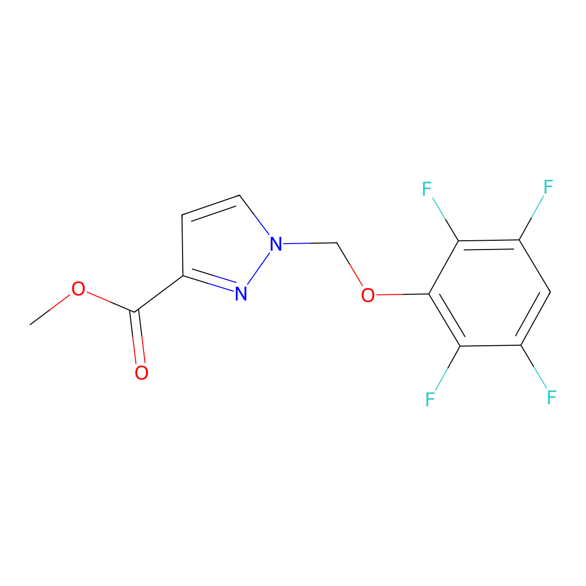 methyl 1-[(2,3,5,6-tetrafluorophenoxy)methyl]-1H-pyrazole-3-carboxylate molecular structure, CAS 1005626-10-7