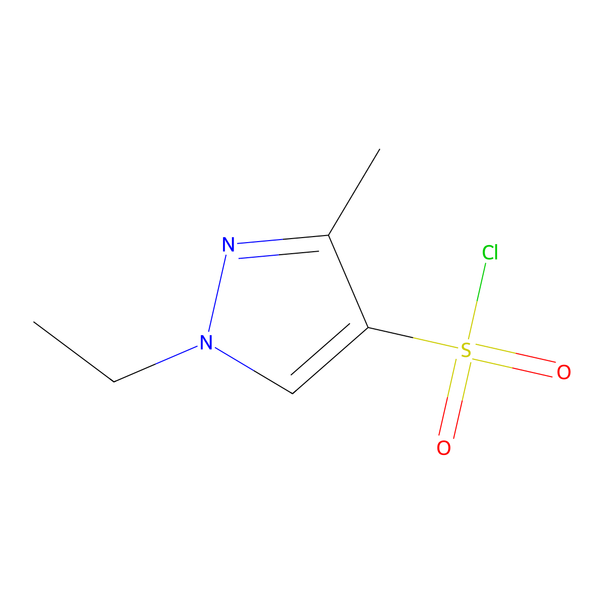 1-Ethyl-3-methyl-1H-pyrazole-4-sulfonyl chloride molecular structure, CAS 1005627-55-3