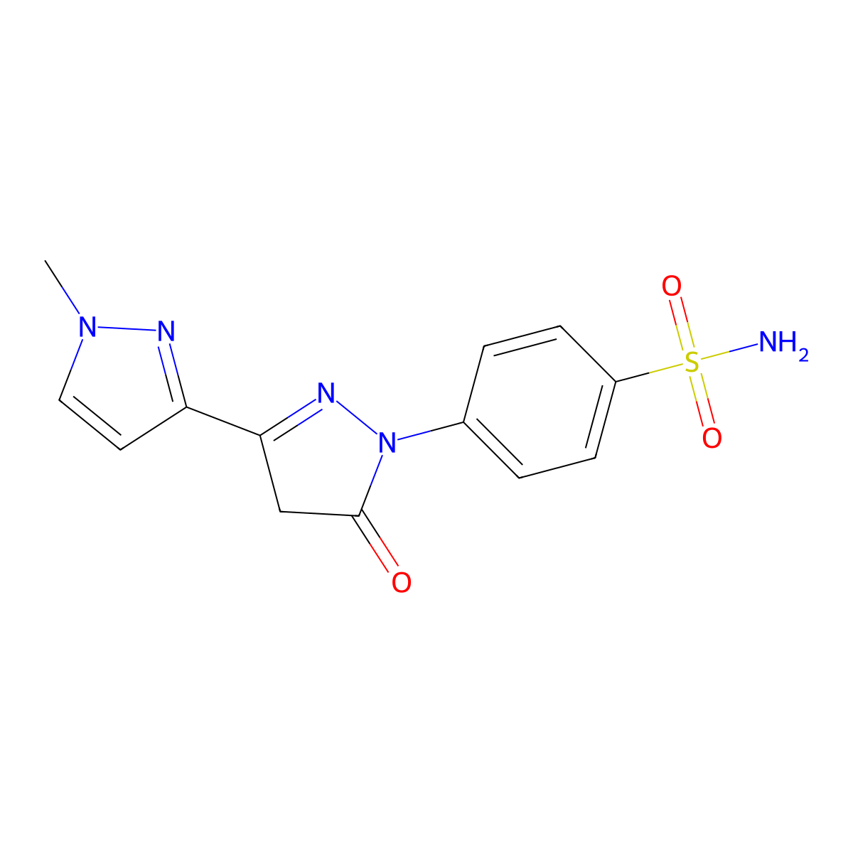 4-[3-(1-Methylpyrazol-3-yl)-5-oxo-2-pyrazolinyl]benzenesulfonamide molecular structure, CAS 1005628-92-1