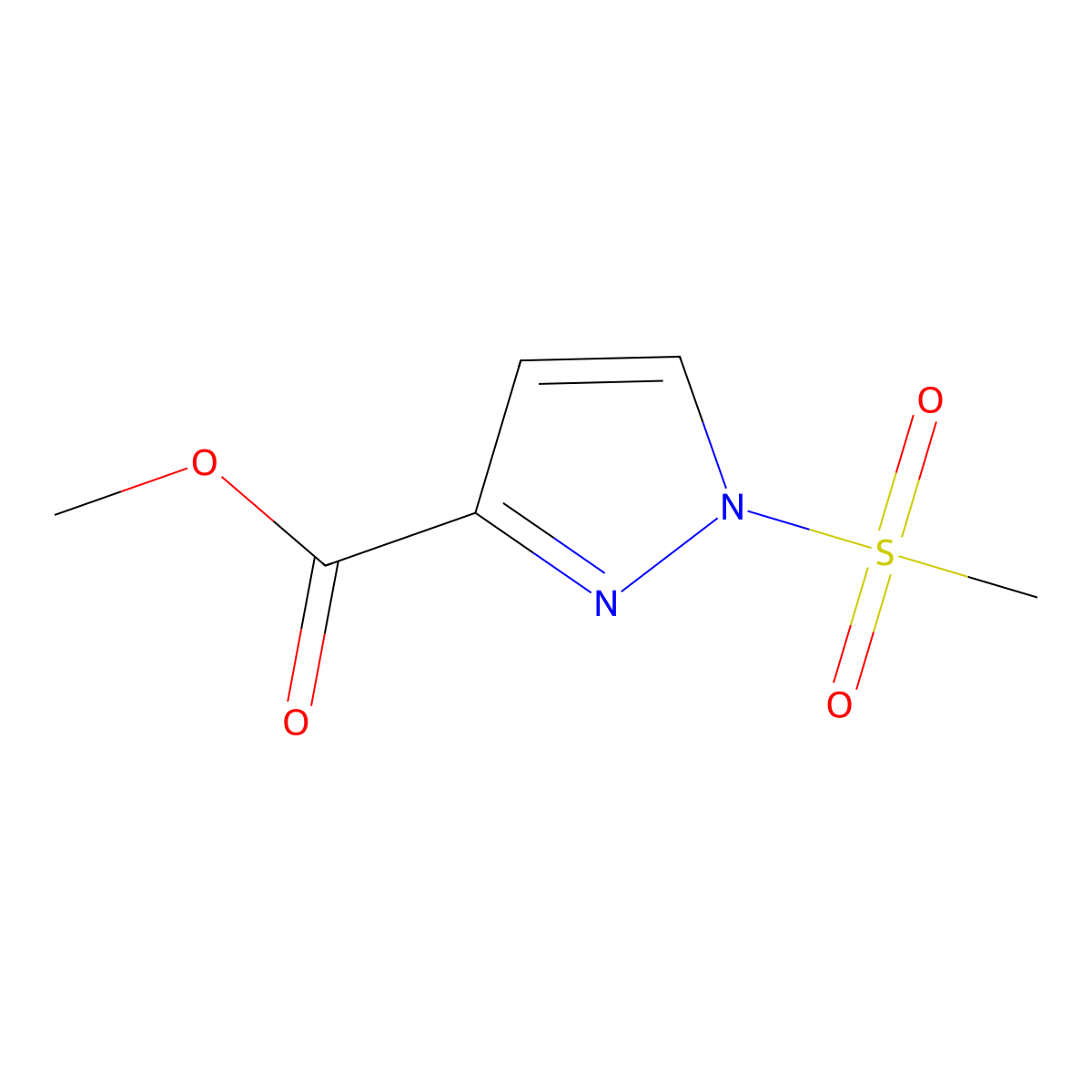 methyl 1-(methylsulfonyl)-1H-pyrazole-3-carboxylate molecular structure, CAS 1005631-68-4