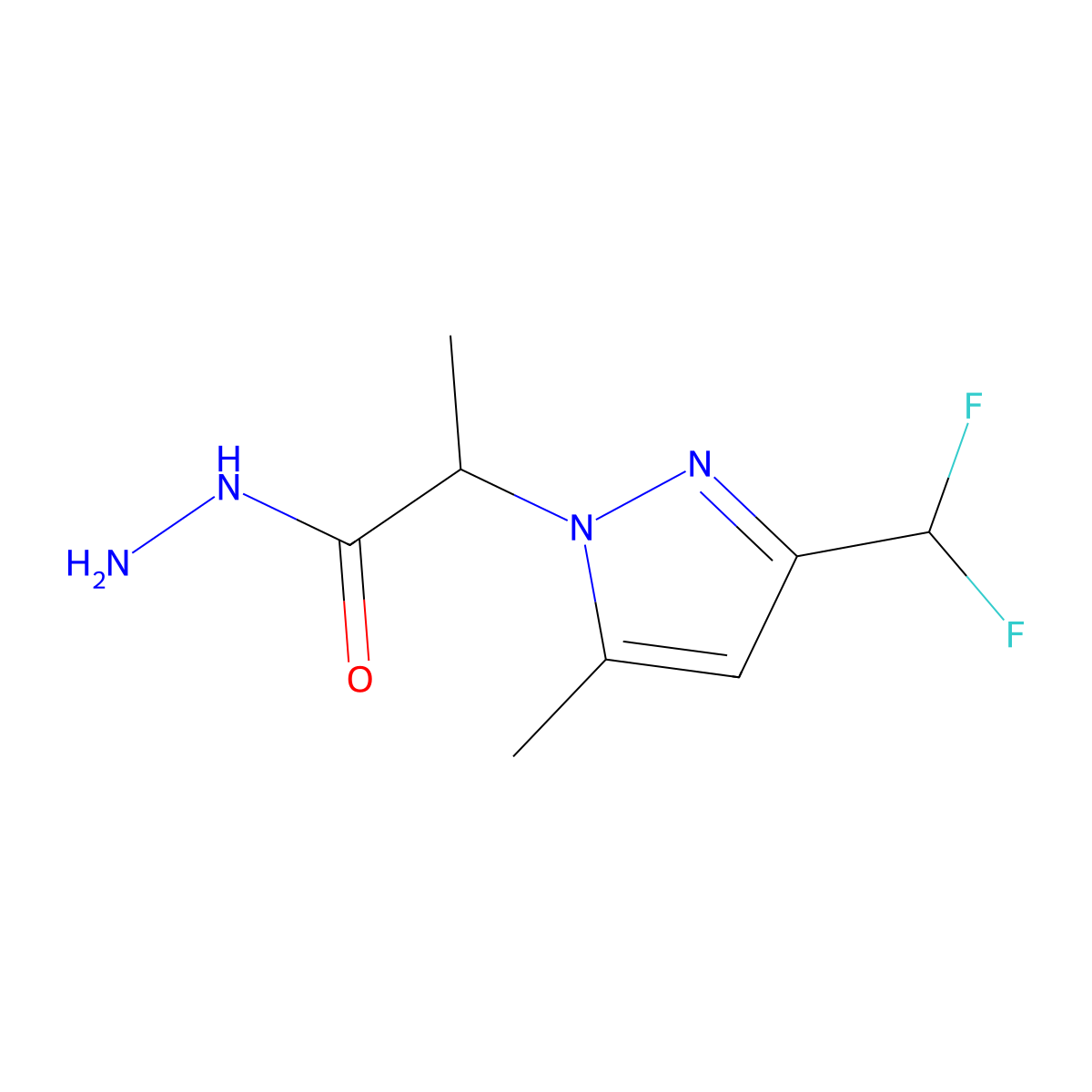 2-[3-(difluoromethyl)-5-methyl-1H-pyrazol-1-yl]propanehydrazide molecular structure, CAS 1005631-76-4