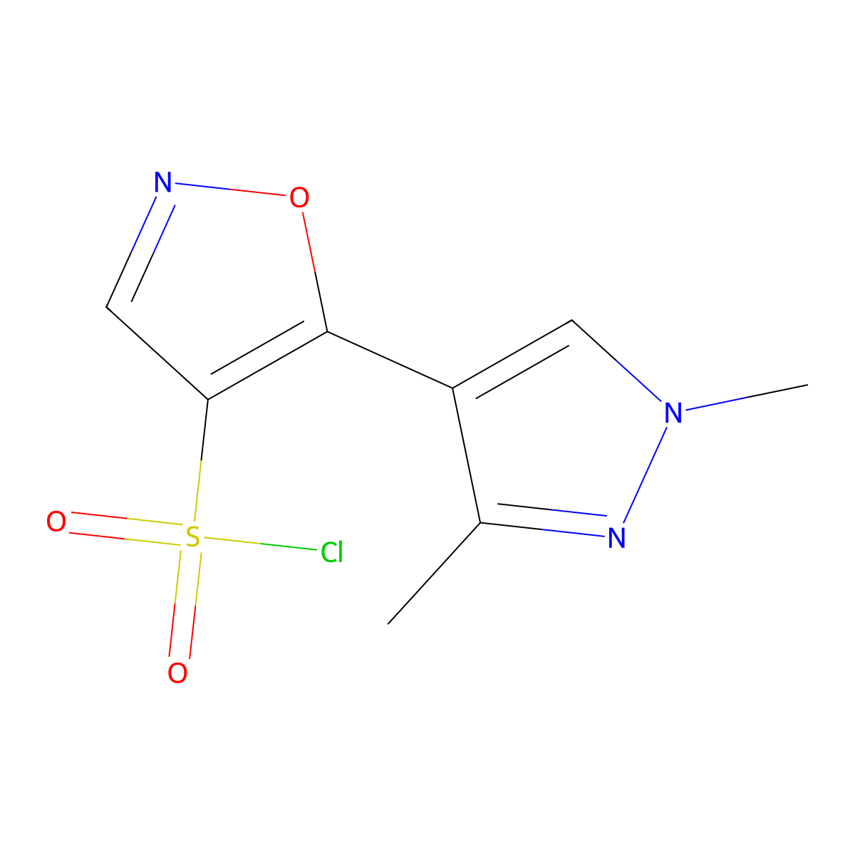 5-(1,3-Dimethyl-1h-pyrazol-4-yl)isoxazole-4-sulfonyl chloride molecular structure, CAS 1005632-94-9