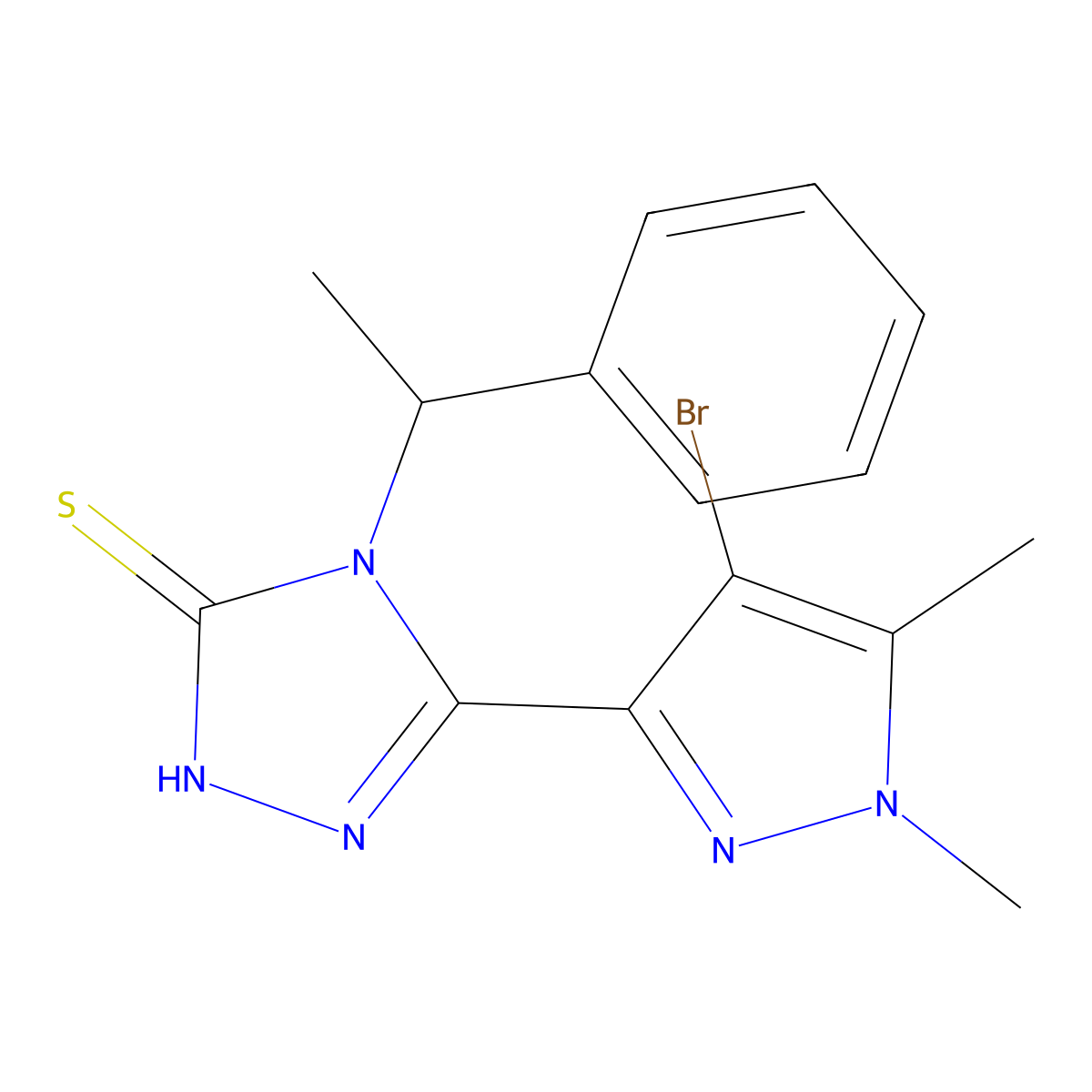 3-(4-bromo-1,5-dimethylpyrazol-3-yl)-4-(1-phenylethyl)-1H-1,2,4-triazole-5-thione molecular structure, CAS 1005634-49-0