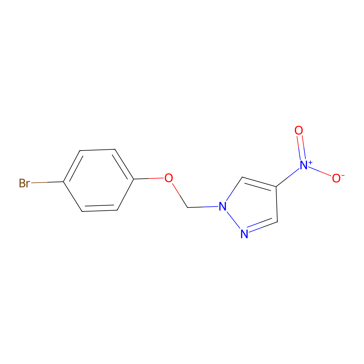 1-((4-Bromophenoxy)methyl)-4-nitro-1H-pyrazole molecular structure, CAS 1005639-11-1