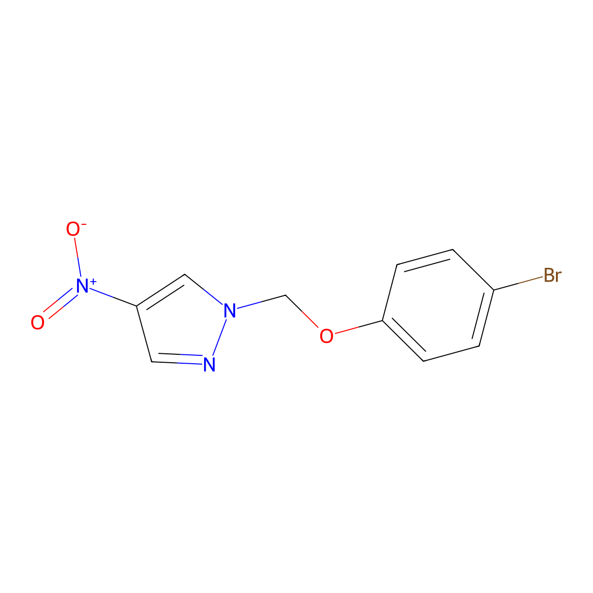 1-((4-Bromophenoxy)methyl)-4-nitro-1H-pyrazole molecular structure, CAS 1005639-11-1