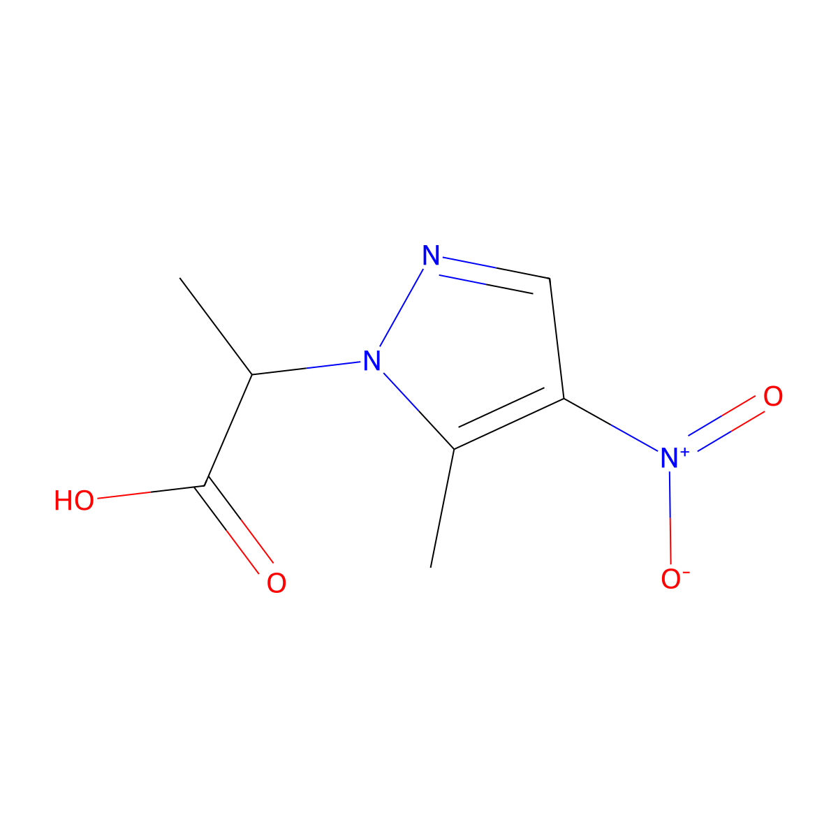 2-(5-methyl-4-nitro-1H-pyrazol-1-yl)propanoic acid molecular structure, CAS 1005639-46-2