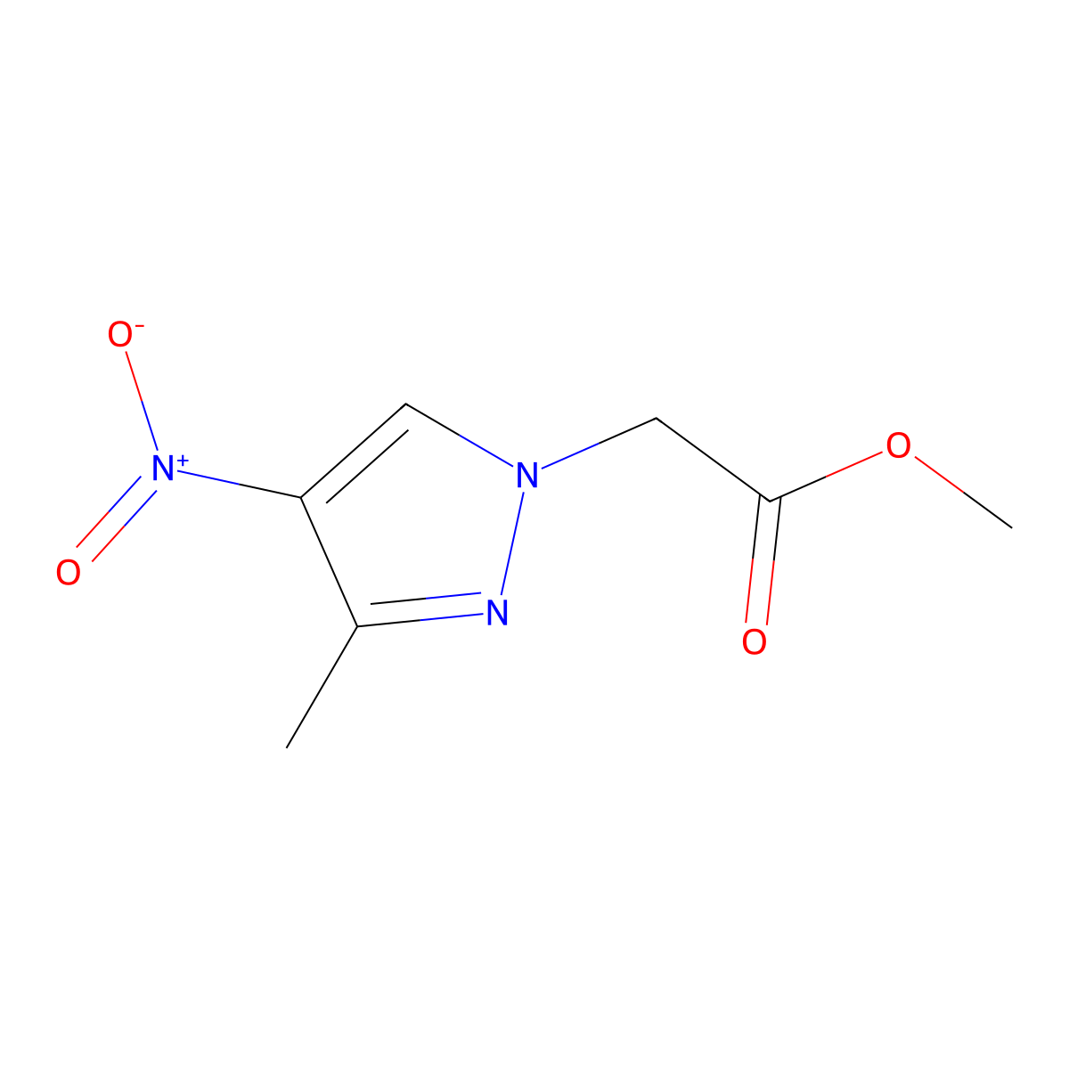 methyl (3-methyl-4-nitro-1H-pyrazol-1-yl)acetate molecular structure, CAS 1005640-17-4
