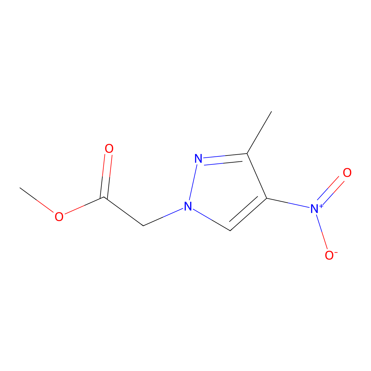 methyl (3-methyl-4-nitro-1H-pyrazol-1-yl)acetate molecular structure, CAS 1005640-17-4