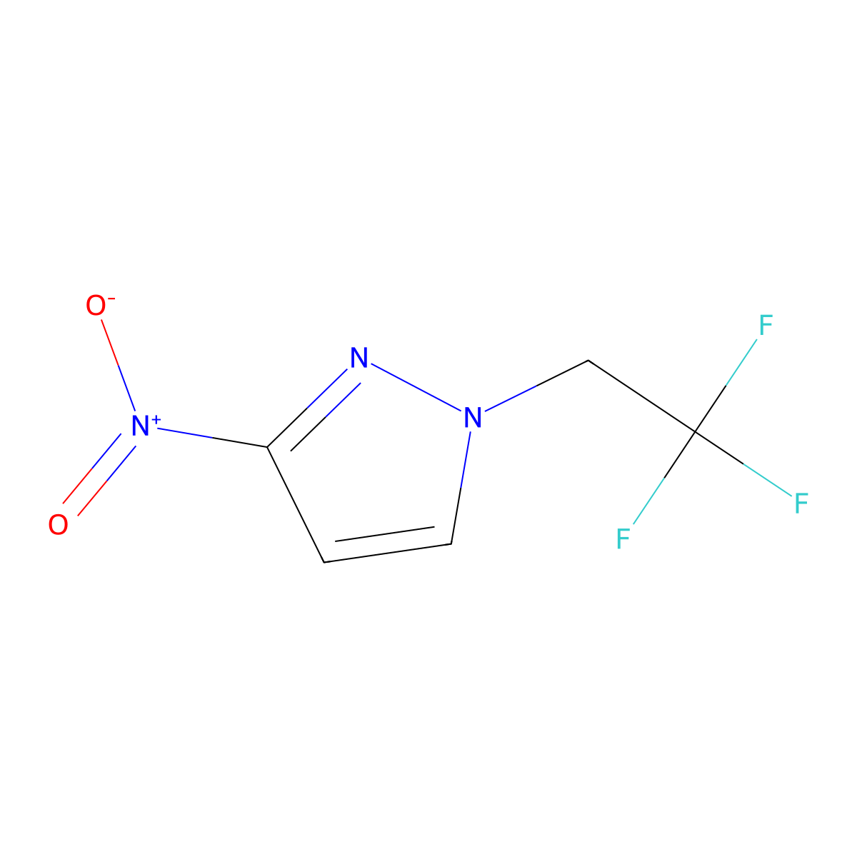 3-nitro-1-(2,2,2-trifluoroethyl)-1H-pyrazole molecular structure, CAS 1005640-81-2