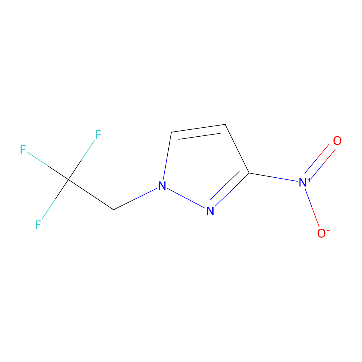 3-nitro-1-(2,2,2-trifluoroethyl)-1H-pyrazole molecular structure, CAS 1005640-81-2