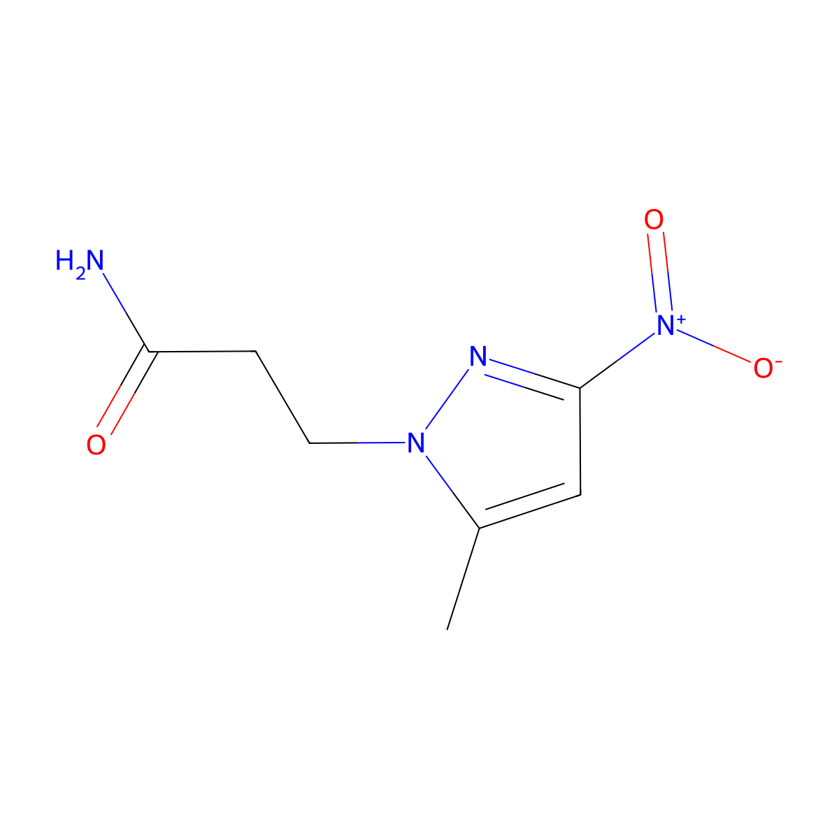 3-(5-Methyl-3-nitropyrazolyl)propanamide molecular structure, CAS 1005640-88-9