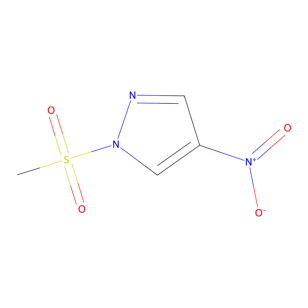 1-(methylsulfonyl)-4-nitro-1H-pyrazole molecular structure, CAS 1005640-95-8