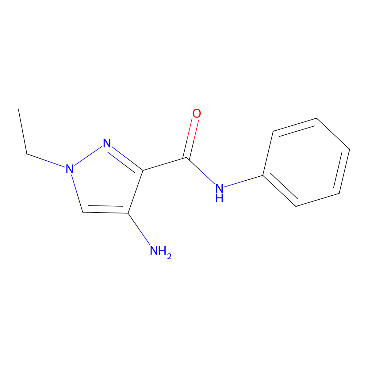 4-amino-1-ethyl-N-phenyl-1H-pyrazole-3-carboxamide molecular structure, CAS 1005651-45-5