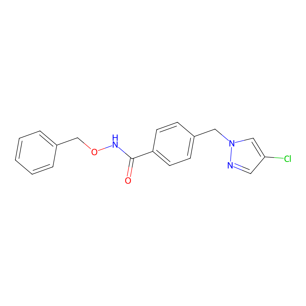 4-[(4-chloropyrazol-1-yl)methyl]-N-phenylmethoxybenzamide molecular structure, CAS 1005658-65-0