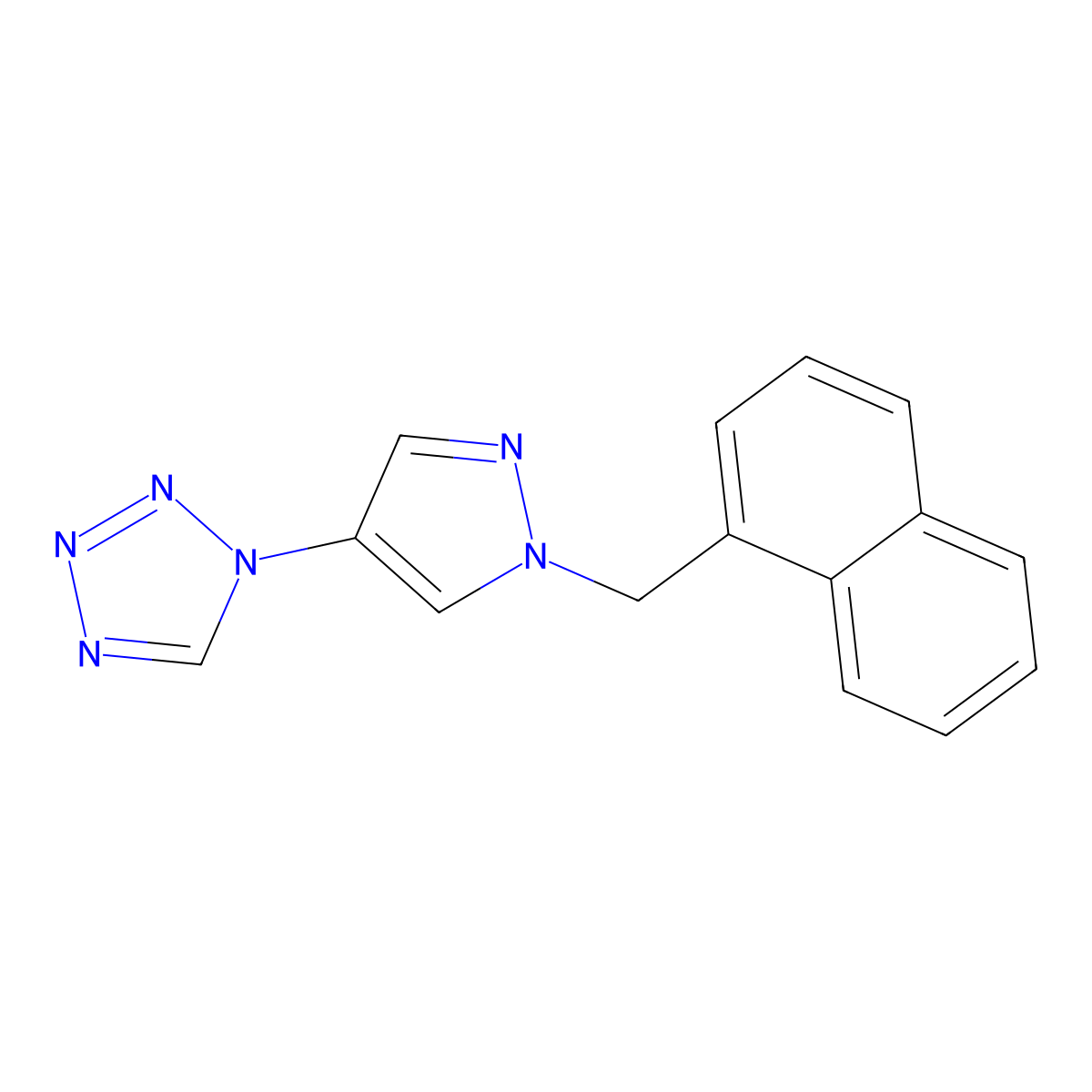 1-[1-(Naphthalen-1-ylmethyl)pyrazol-4-yl]tetrazole molecular structure, CAS 1005665-51-9