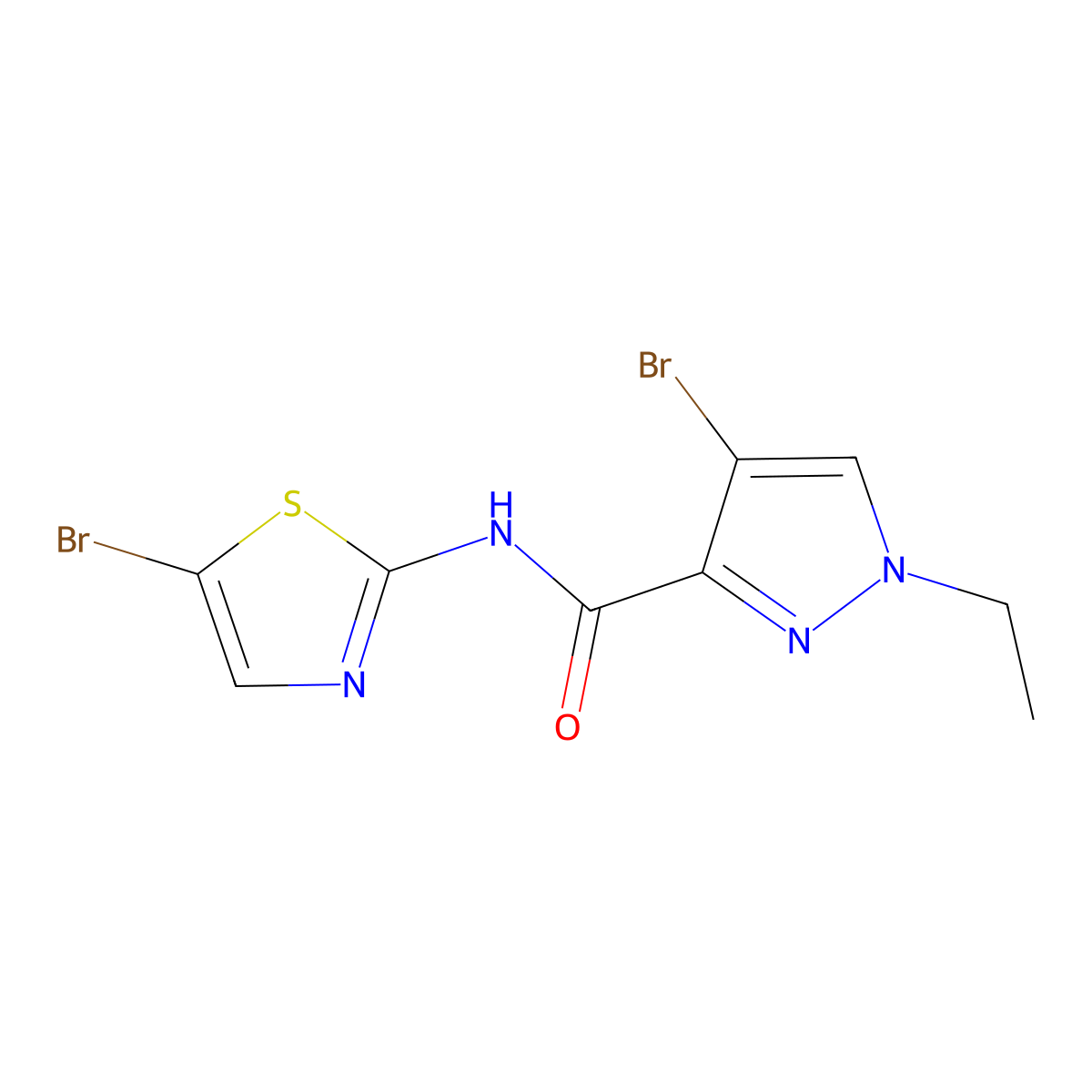 4-bromo-N-(5-bromo-1,3-thiazol-2-yl)-1-ethyl-1H-pyrazole-3-carboxamide molecular structure, CAS 1005665-56-4