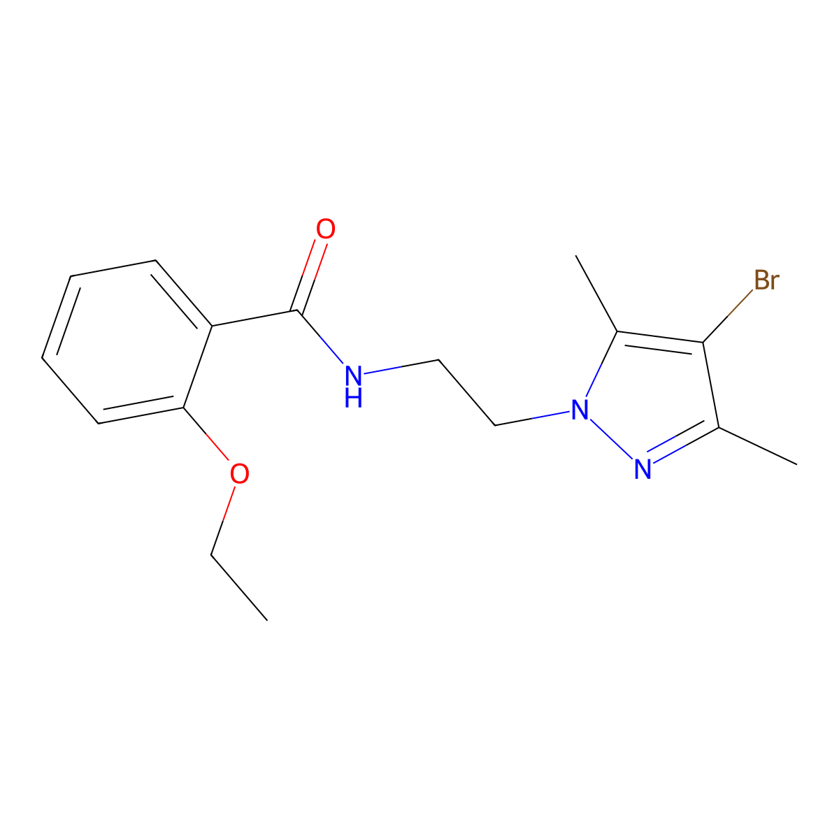 N-[2-(4-bromo-3,5-dimethylpyrazol-1-yl)ethyl]-2-ethoxybenzamide molecular structure, CAS 1005668-08-5