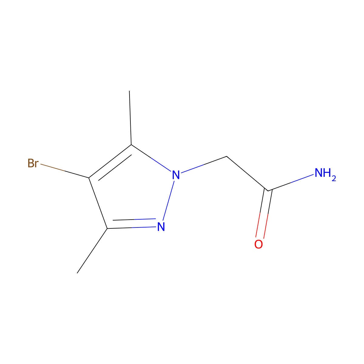 2-(4-bromo-3,5-dimethyl-1H-pyrazol-1-yl)acetamide molecular structure, CAS 1005668-21-2